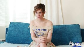 Mercy West wets her pussy in knee socks