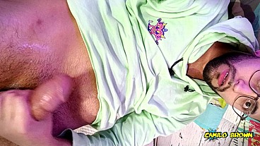 Jerking my big uncut cock until I cum a nice one I need my cock sucked so bad ?