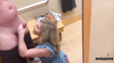 Hotwife Heidi Haze Risky Dressing Room Fuck Cum Swallow Blonde MILF