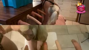 Chastity Cuckold Blowbang (Split Screen)
