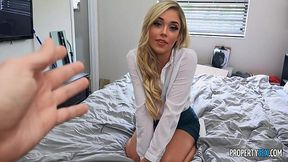 Tattooed blondie with pierced nipples Kali Roses shows how she can fuck on camera