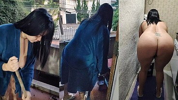 Acordei com a neura da limpeza limpando tudo e quando ele se aproximou de mim me deu um calor