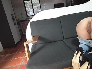 FINAL PART: Unemployed friend spies on me and then desires me to suck his rod... he bangs me and cums really fast... IT FEELS SO GOOD WHEN HE BANGS MY ASS