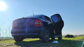 shaking and bouncing the car while i dance in it, barefoot