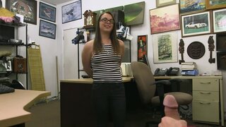 Skinny babe with small tits is a huge whore actually