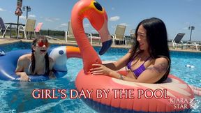 4K Inflatables By The Pool - Hanging out with Kiara Star and Josie Jo
