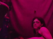 Trans girl eats her cum and fucks herself with it!