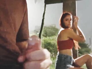 I took a chance and masturbated next to a charming redhead at the bus stop.