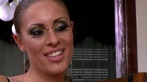 Dominant Mistress Commands Bald Slave Foot Worship