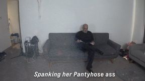 Spanking her Pantyhose ass as Punishment 01