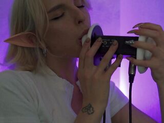 ASMR Intense Ear Licking (Close Up) with Elsa (3Dio, 4K)