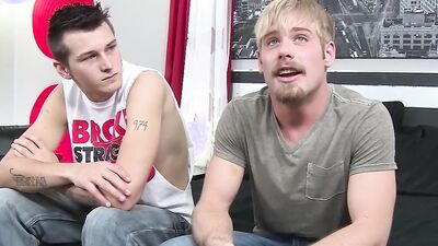 Tate Thompson and Jaxon Ryder take on a big cock in a raw, steamy dorm room session