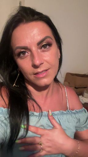 Soft Blue Dress, No Bra - Natural Tease in the Light