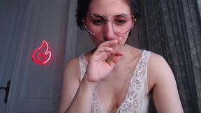 Camgirl Full Bush Under Nightgown