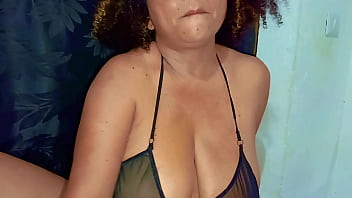 Lonely mature woman wanks in bar before getting a creampie