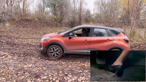 IRINA WAS STUCK IN THE FOREST IN THE MUD ON THE WAY TO WORK 4K version PIP full video 24 min