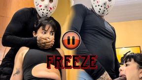 Jason Voorhees: Girl practices yoga on this dry Halloween