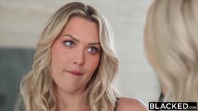 Blonde Real Estate Agents Seal the Deal with a Double Blowjob and Intense Threesome Action