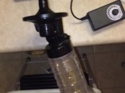 Clear Fleshlight adapted to my Hismith Sex Machine pleasured my cock. Slo-Mo Cumshot Ropes included