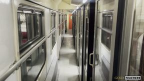Nympha Sucks 'til Get Sperm in Train POV