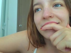 Teen solo fun masturbating when home alone