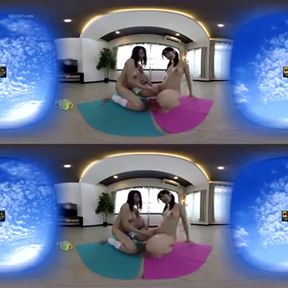Yui Kawagoe's steamy VR debut with Yoko Nagisano—tongue play & wild toy action!