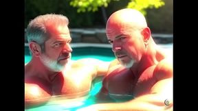 Hombres musculosos en tanga