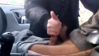 Handsome Hunk Gives Road Head to Older Guy