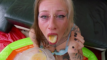 ANAL Lila Storm SPEW RECYLING PISS SLUT - She is degraded and slapped about