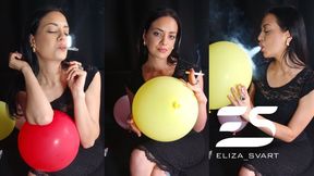 Smoking and popping balloons with my cig