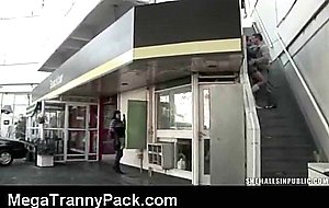 Sucking a tranny in public