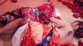 Under the Kimono - Two Sluts Fuck Hard and Loud.