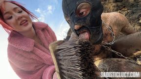 Scrubbing him down and busting his balls - Miss Eva Ray - MP4 4K Ultra HD