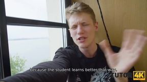 Mature Tutor Engages in Steamy Learning Session with Student