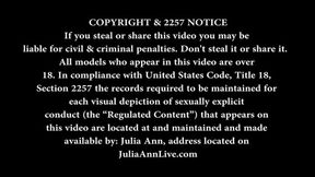 Julia Ann teases her boy toys cock!