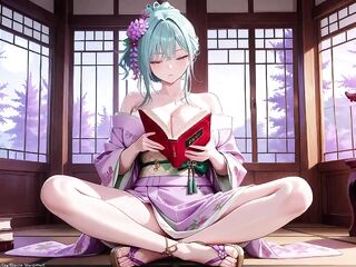 Purple Kimono Bitch goddess! Can't Handle the Wetness Below the Red Torii Gate