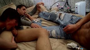 Threesome Foot Fun for Horny Boys