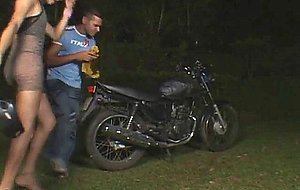 Ts drills a guy on a bike