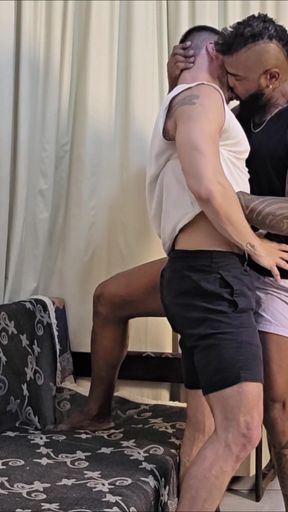 Brenno Villar and Felipe Nuru - Interracial Bareback &amp; Massive Black Cock Part 1
