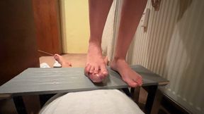 Footjob on a small Cockbox