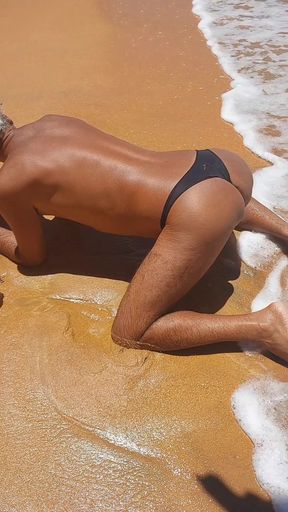 Ladysilva on the Beach Showing off Her Hot Ass in Panties