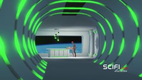 Sci-Fi lust. 3d space shemale plays with a horny girl in the space station