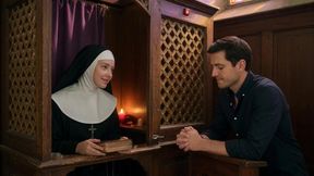 young nun takes away the sins of this man with a big cock with her pussy - creampie - (ai generated video)