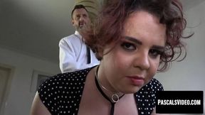 Curvy girl in stockings gets rough love and intense action