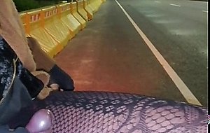 Two ejaculations on the road