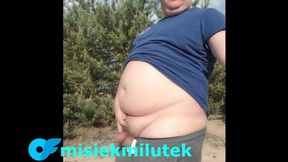 Tiny cock&#x1F32D; outdoors with teddy bear masturbation
