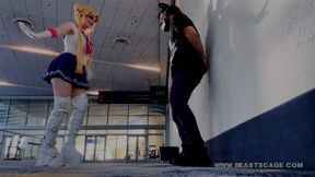 Moon Sailor Starry Yume's Cosplay Boots Ballbusting!