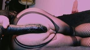 I'm training my sissy pussy with BBC dildo