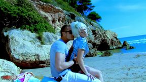 french whore milky cooper fucked in the ass at the beach