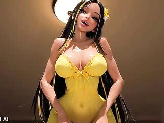 Four Ebony Boys with a Breasty Ebony-Haired Gal Anal Group sex - AI Generation